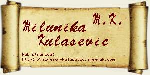 Milunika Kulašević vizit kartica